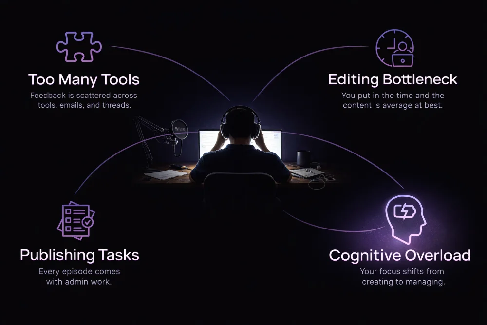 Why podcasters get stuck — cognitive overload