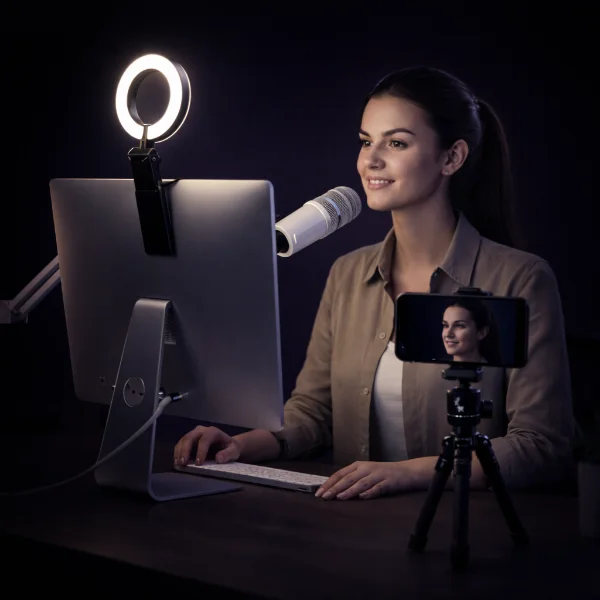 Podcast creator studio setup